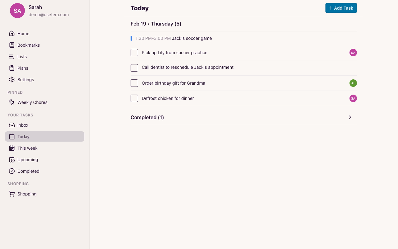 Tera desktop web app